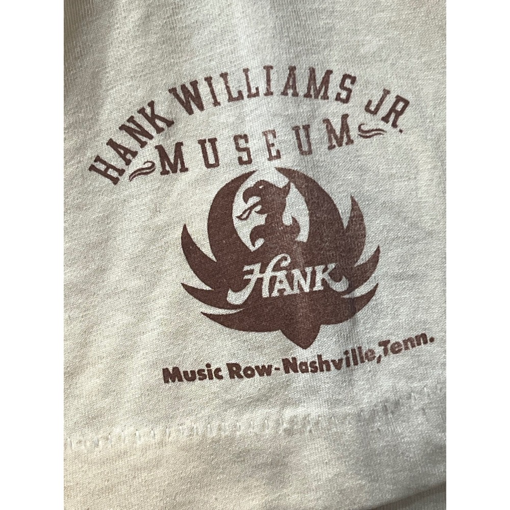 Vintage Hank Williams Jr Museum T-Shirt Screen Stars Best Cream Mens Large L - Picture 8 of 10